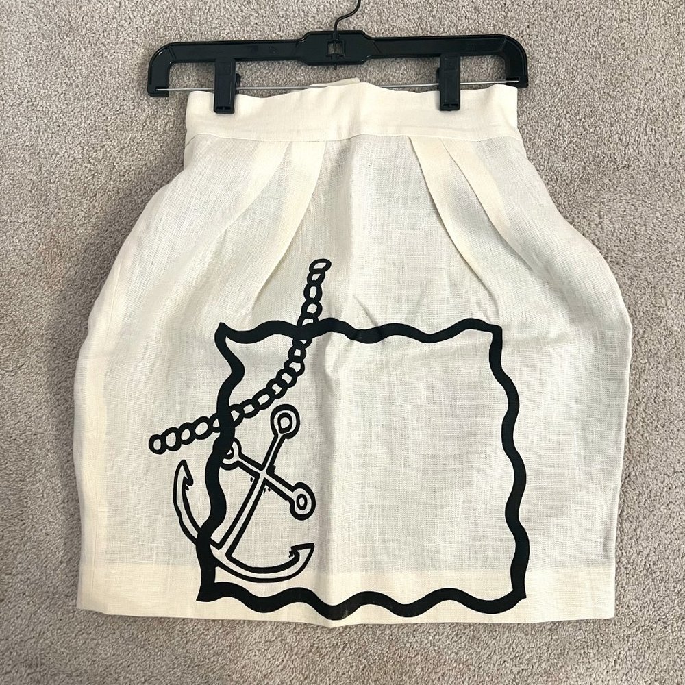 The Rodnik Band (US4 / XS) Cream Linen Mini Skirt